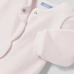 Pyjama bébé fille en velours bouclette - rose pale jacadi