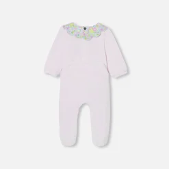 Pyjama bébé fille en velours - rose pale jacadi