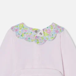 Pyjama bébé fille en velours - rose pale jacadi