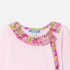 Pyjama bébé fille en velours - rose dragee