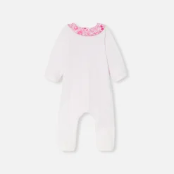 Pyjama bébé fille en velours - rose pale jacadi