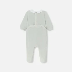 Pyjama bébé fille en velours - gris givre