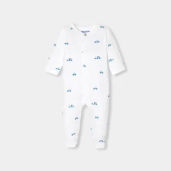 Pyjama bébé garçon en molleton - blanc doux/multicolore