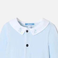 Pyjama bébé garçon en velours - bleu pale
