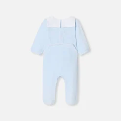 Pyjama bébé garçon en velours - bleu pale
