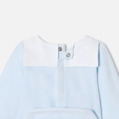 Pyjama bébé garçon en velours - bleu pale