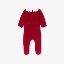 Pyjama de Noël bébé fille en velours - rouge jacadi