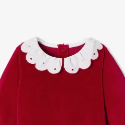 Pyjama de Noël bébé fille en velours - rouge jacadi