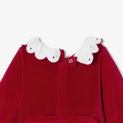 Pyjama de Noël bébé fille en velours - rouge jacadi
