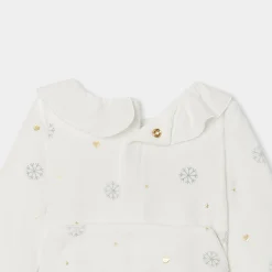 Pyjama de Noël bébé fille en velours - blanc doux jacadi