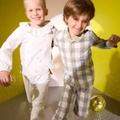 Pyjama en flanelle enfant garçon - blanc doux/multicolore