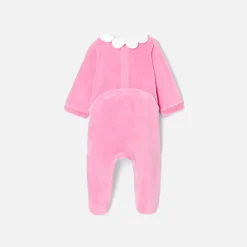 Pyjama en velours bébé fille - rose the