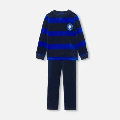 Pyjama en velours enfant garçon - bleu