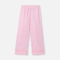 Pyjama enfant fille en flanelle - blanc/rose