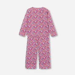 Pyjama enfant fille en tissu Liberty - rose/multicolore