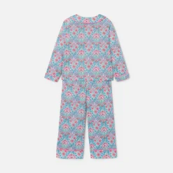 Pyjama enfant fille en tissu Liberty - bleu/multicolore