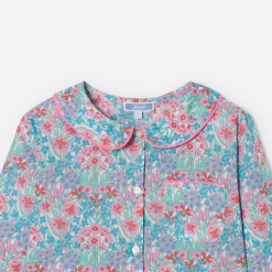 Pyjama enfant fille en tissu Liberty - bleu/multicolore