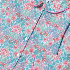 Pyjama enfant fille en tissu Liberty - bleu/multicolore