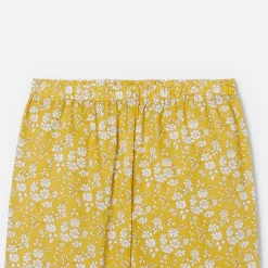 Pyjama enfant fille en tissu Liberty - jaune/blanc