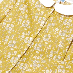 Pyjama enfant fille en tissu Liberty - jaune/blanc