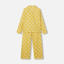 Pyjama femme en tissu Liberty - jaune/blanc