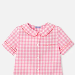 Pyjashort enfant fille en Vichy - rose/blanc