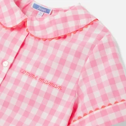 Pyjashort enfant fille en Vichy - rose/blanc