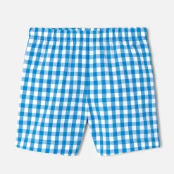 Pyjashort enfant garçon en vichy - bleu/blanc