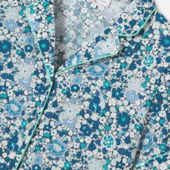 Pyjashort femme en tissu Liberty - bleu/multicolore