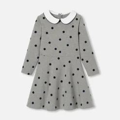 Robe à pois enfant fille - gris anthracite jacadi