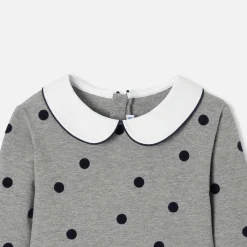 Robe à pois enfant fille - gris anthracite jacadi