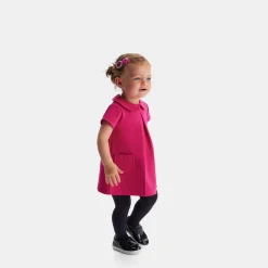 Robe bébé fille coupe trapèze - framboise