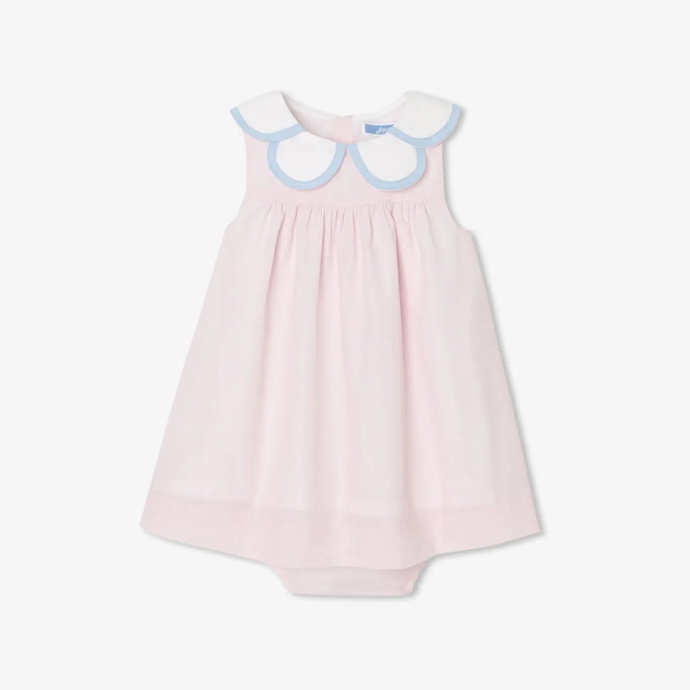 Robe bébé fille en fil à fil - rose/blanc