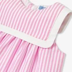 Robe bébé fille en popeline - blanc/rose