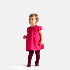 Robe bébé fille en taffetas - rose bengale