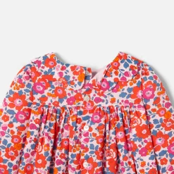 Robe bébé fille en tissu Liberty - rose/multicolore