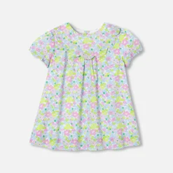 Robe bébé fille en Tissu Liberty - blanc/multicolore