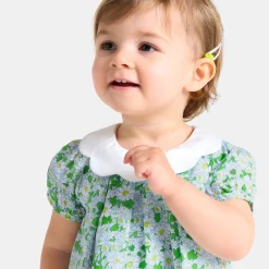 Robe bébé fille en Tissu Liberty - blanc/multicolore