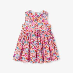 Robe bébé fille en tissu Liberty - orange/multicolore