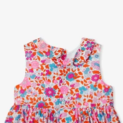 Robe bébé fille en tissu Liberty - orange/multicolore