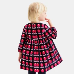 Robe bébé fille en velours - multicolore