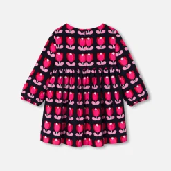 Robe bébé fille en velours - multicolore