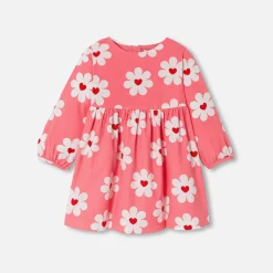 Robe bébé fille en velours milleraies - rose/multicolore