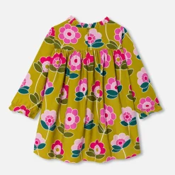 Robe bébé fille en velours - cumin