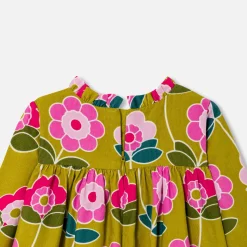 Robe bébé fille en velours - cumin