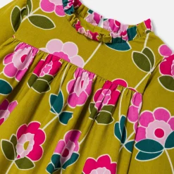 Robe bébé fille en velours - cumin