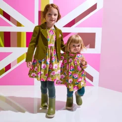 Robe bébé fille en velours - cumin