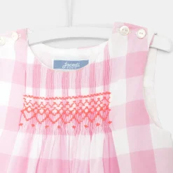 Robe bébé fille en Vichy - rose/blanc
