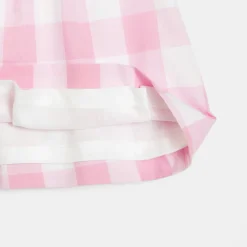 Robe bébé fille en Vichy - rose/blanc