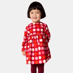 Robe bébé fille manches longues - rouge/multicolore